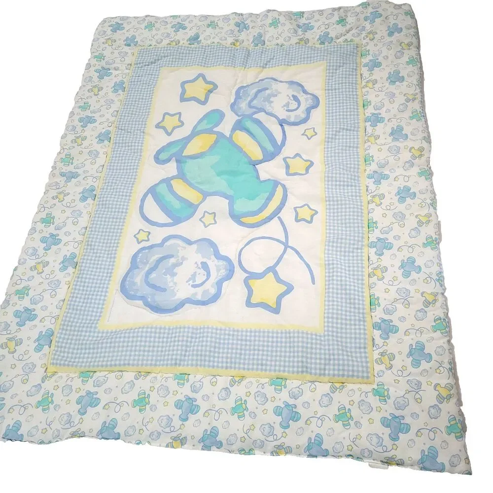 Vtg Plane‎ Baby Quilt Dayton Hudson 1998 Baby Blanket Lovey Wall Hanging